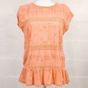 Sundance Coral Embroidered Top
